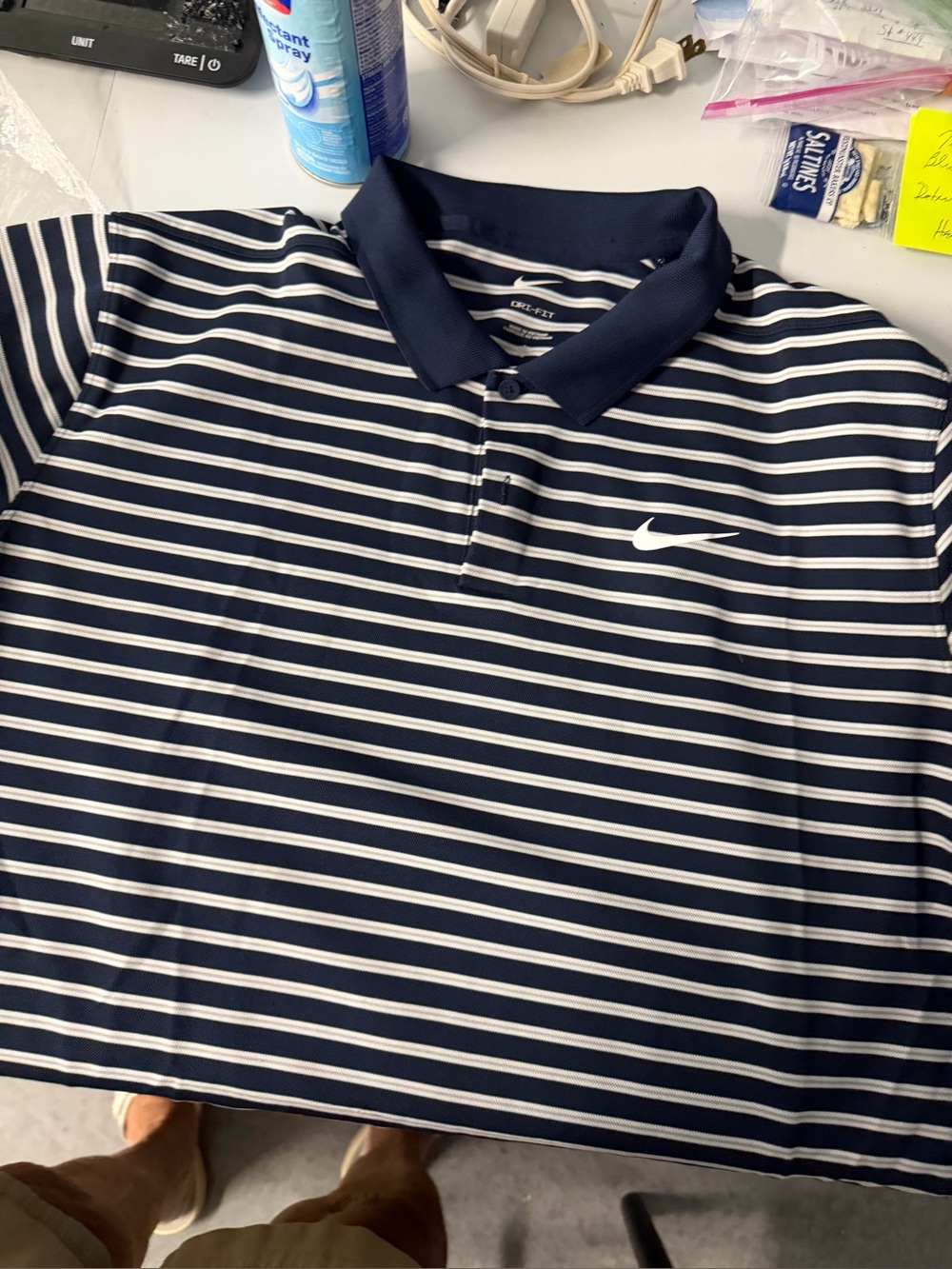 Nike XL golf shirt, striped preowned excellent condition dry fit.